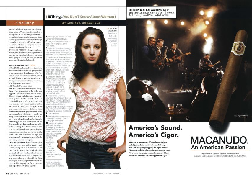 10 Things You Don't Know About Women | Esquire | June 2002